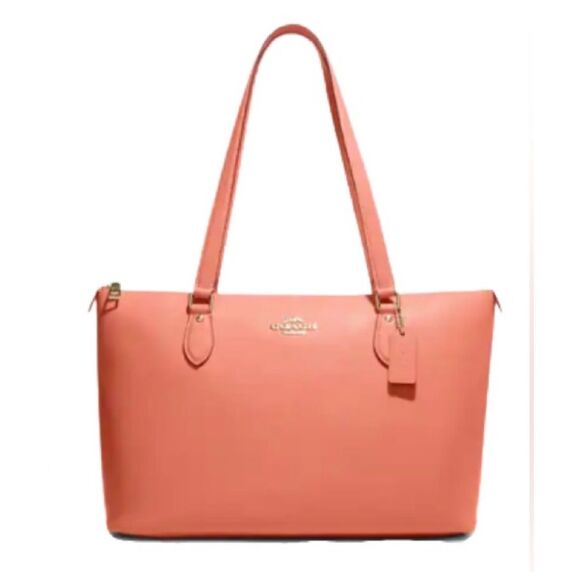 🔥🎁NWT! Coach Gallery Tote Handbag Light/Coral CH285 Msrp:$378.00 - Picture 1 of 5